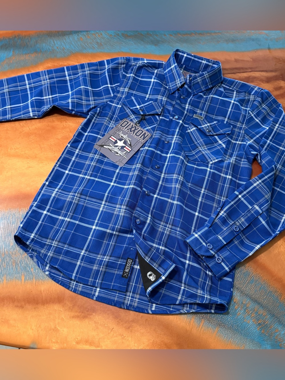 NWT Dixxon Flannel Wingman Flannel Shirt New Small blue plaid